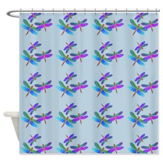  Iridescent Dragonflies on Blue Shower Curtain  Use code FREECART at Checkout