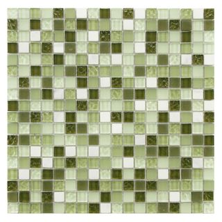 Somertile 12x12 in Reflections Mini 5/8 in Emerald Isle Glass/stone Mosaic Tile (pack Of 10)