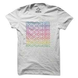 Objectivo Womens Stacked Soccer T Shirt (White)