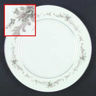 Sango Carousel Dinner Plate, Fine China Dinnerware   Green Flowers,Tan Scrolls,S