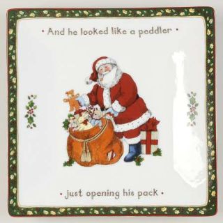 Portmeirion Christmas Story 7 Square Plate, Fine China Dinnerware   Scenes Of T