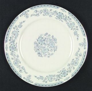 Lenox China Fanciful Dinner Plate, Fine China Dinnerware   Blue Flowers&Bands Ri