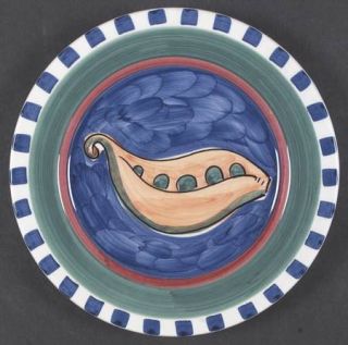 Mikasa Emerald Harvest Dessert/Pie Plate, Fine China Dinnerware   Stoneware,Blue