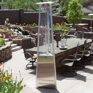 AZ Heaters Commercial Glass Tube Patio Heater   Stainless Steel Multicolor  