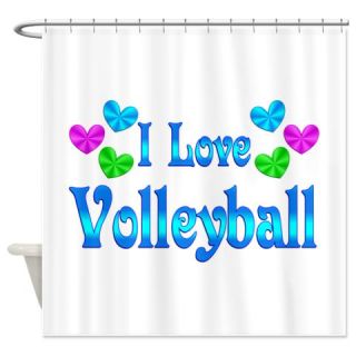  I Love Volleyball Shower Curtain  Use code FREECART at Checkout