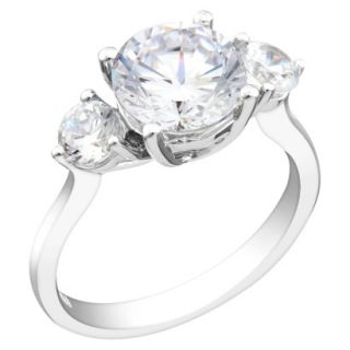 White Cubic Zirconia Silver Engagement Ring 6.0