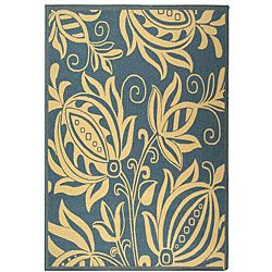 Indoor/ Outdoor Andros Blue/ Natural Rug (710 X 11) (BluePattern FloralMeasures 0.25 inch thickTip We recommend the use of a non skid pad to keep the rug in place on smooth surfaces.All rug sizes are approximate. Due to the difference of monitor colors,