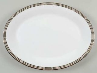 Mikasa Accent Gold 14 Oval Serving Platter, Fine China Dinnerware   Rings, X