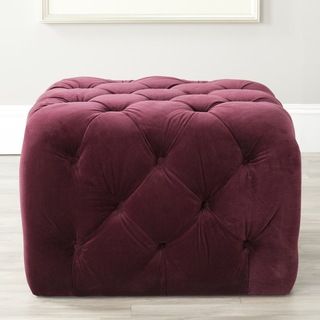 Safavieh Kenan Eggplant Purple Ottoman (Eggplant PurpleMaterials Plywood and Cotton FabricDimensions 17.3 inches high x 25.4 inches wide x 25.4 inches deepThis product will ship to you in 1 box.Furniture arrives fully assembled )