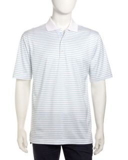 Thin Stripe Polo Shirt, White