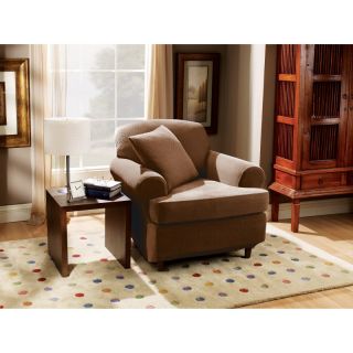 Sure Fit Stretch Pique T Cushion Three Piece Chair Slipcover   37938