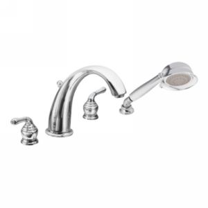 Moen T956 Monticello Two Handle High Arc Roman Tub Faucet Trim with Handshower