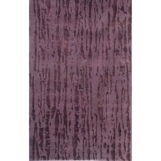 Hand knotted Abstract Amethyst Wool/ Art silk Rug (56 X 86)