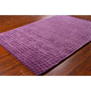 Mandara Hand tufted Geometric Purple Wool Rug (5 X 76)