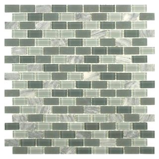 Somertile 11.25x11.75 View Mini Subway Fortress Glass And Stone Mosaic Tile (pack Of 16)
