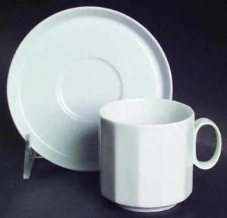 Rosenthal   Continental Polygon White Flat Cup & Saucer Set, Fine China Dinnerwa