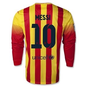 Nike Barcelona 13/14 MESSI LS Away Soccer Jersey