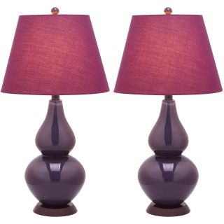 Indoor 1 light Cybil Double Gourd Dark Purple Table Lamps (set Of 2)