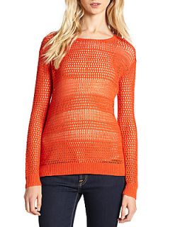 Resi Open Knit Sweater   Spicy Orange