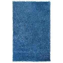 Hand woven Blue Vivid Soft Shag (26 X 42)