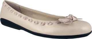 Womens Walking Cradles Fawn   Bone Pearl Leather Ornamented Shoes