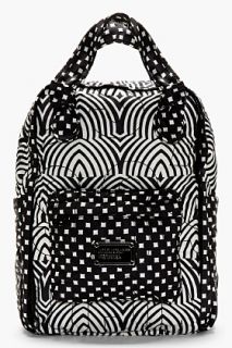 Marc By Marc Jacobs Black And White Optical Print Canvas Pretty Backpack