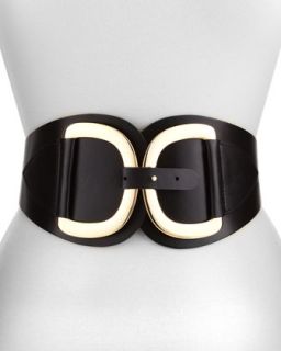 Wide Hourglass Waist Belt, Black