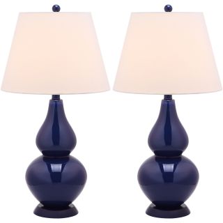 Cybil Double Gourd 1 light Navy Table Lamps (set Of 2)