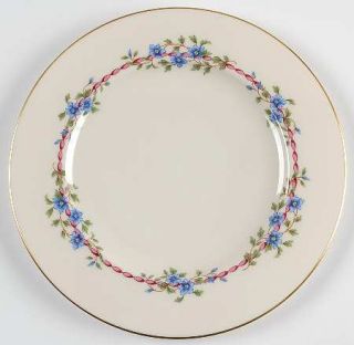 Lenox China Belvidere Luncheon Plate, Fine China Dinnerware   Blue Flowers,Pink