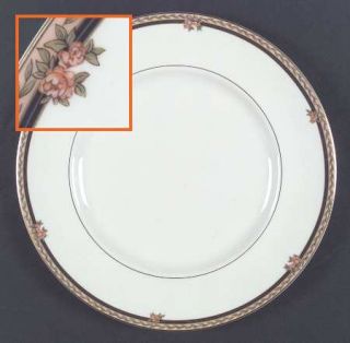 Royal Doulton Lauren Dinner Plate, Fine China Dinnerware   Warwick,Roses,Green L