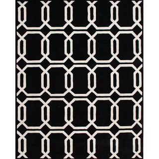 Hand tufted Floridly Black Wool Rug (8 X 10)