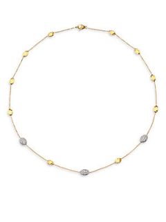 Marco Bicego Diamond & 18K Yellow Gold Station Necklace   Gold