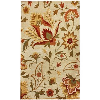 Nuloom Handmade Bold Floral Ivory Wool Rug (3 X 5) (MultiPattern FloralTip We recommend the use of a non skid pad to keep the rug in place on smooth surfaces.All rug sizes are approximate. Due to the difference of monitor colors, some rug colors may var