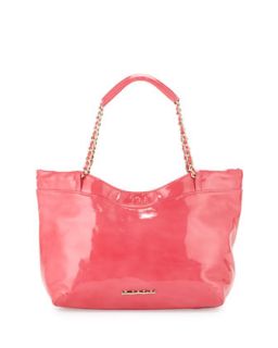 Tamara Patent Shoulder Bag, Lipstick Pink