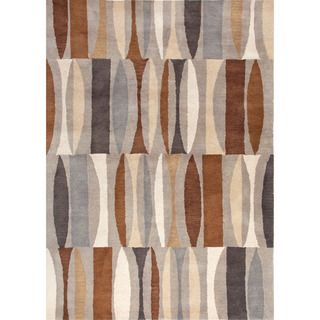 Durable Hand tufted Contemporary Geometric Pattern Brown Rug (2 X 3)