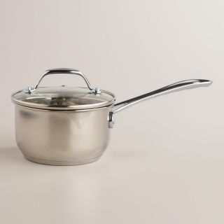 Stainless Steel Mini Saucepan with Tempered Glass Lid   World Market
