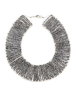 Hematite Bead Glass Collar Necklace