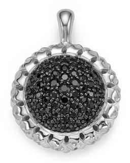 Basketweave Pavï¿½ Black Sapphire Pendant