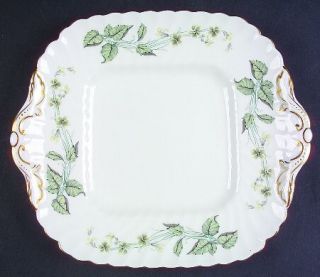 Minton Greenwich Handled Cake Plate, Fine China Dinnerware   Fife Shape, Vine On
