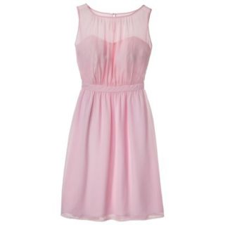 TEVOLIO Womens Chiffon Illusion Sleeveless Dress   Pink Lemonade   14