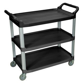 Luxor 3 Shelf Serving Cart   40 1/2Wx19 3/4D Shelves   Black   Black  (SC13 B)