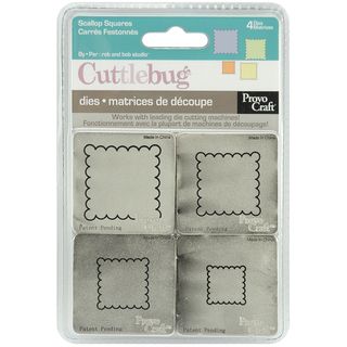 Cuttlebug 2 X 2 Scallop Squares Die Set
