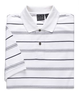 Traveler Stripe Tailored Fit Short Sleeve Pique Polo by JoS. A. Bank Mens Dress