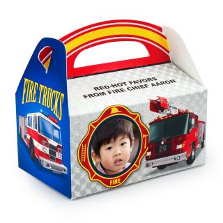 Fire Trucks Personalized Empty Favor Boxes