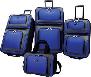 US Traveler New Yorker 4 Piece Luggage Set   Royal Blue Luggage Sets