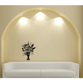 Bouquet Of Flowers Vinyl Wall Decal (Glossy blackDimensions 22 inches wide x 35 inches long )