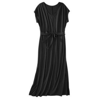 Merona Womens Plus Size Short Sleeve V Neck Maxi Dress   Black 1