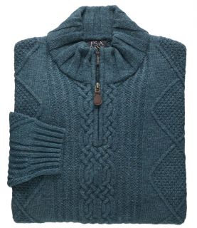 Lambswool Half Zip Cable Sweater JoS. A. Bank