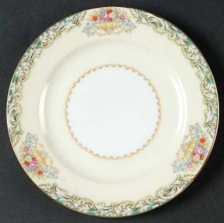 Noritake Savoia Bread & Butter Plate, Fine China Dinnerware   Floral Vases, Gree