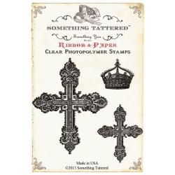 Something Tattered Clear Stamps 4 X4   Cross   Crown